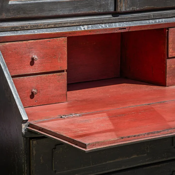 Pamono Baroque Secretaire in Dark Grey, 1700s