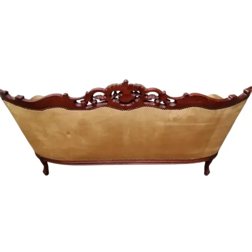 Pamono Baroque Sofa in Golden Velvet, 1950s Clearance
