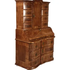 Pamono Baroque Walnut Secretary, 1740s New