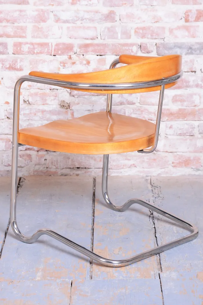 Pamono Bauhaus Armchair in Beech by Ladislav Žák, 1930s Discount