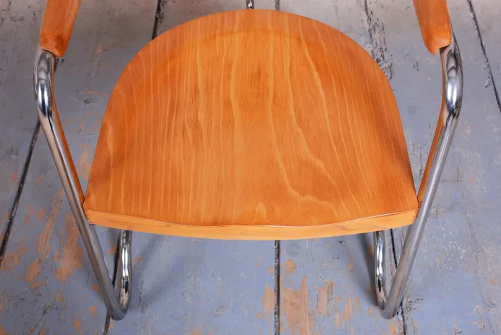 Pamono Bauhaus Armchair in Beech by Ladislav Žák, 1930s Discount