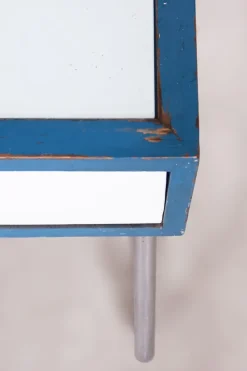 Pamono Bauhaus Dressing Table with Mirror in Chrome & White Glass attributed to Vichr a Spol., 1930s Sale