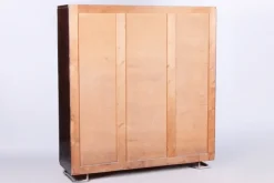 Pamono Bauhaus Lacquered Wood & Chrome Triple-Door Wardrobe attributed to Mücke Melder, 1930s Hot