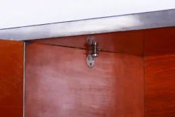 Pamono Bauhaus Lacquered Wood & Chrome Triple-Door Wardrobe attributed to Mücke Melder, 1930s Hot