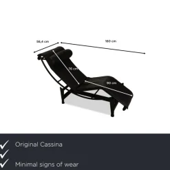 Pamono Bauhaus LC 4 Chaise Lounge in Black by Le Corbusier for Cassina Sale