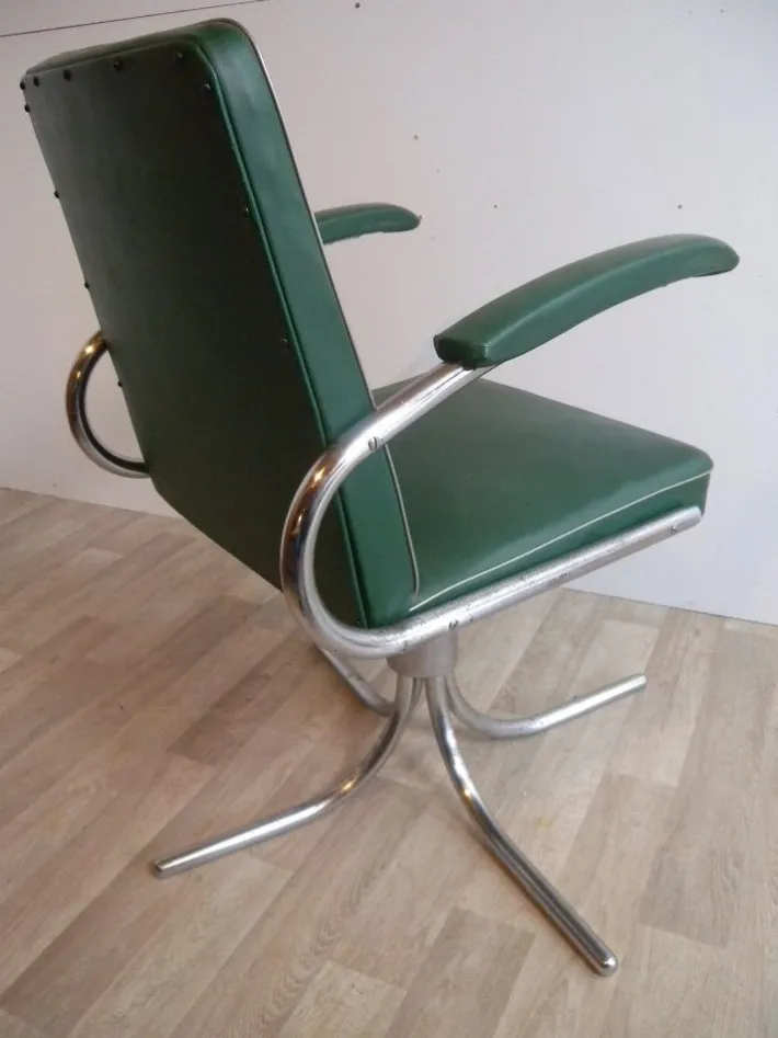 Pamono Bauhaus Maquet Office Chair in Steel Tube & Chrome, 1930s New