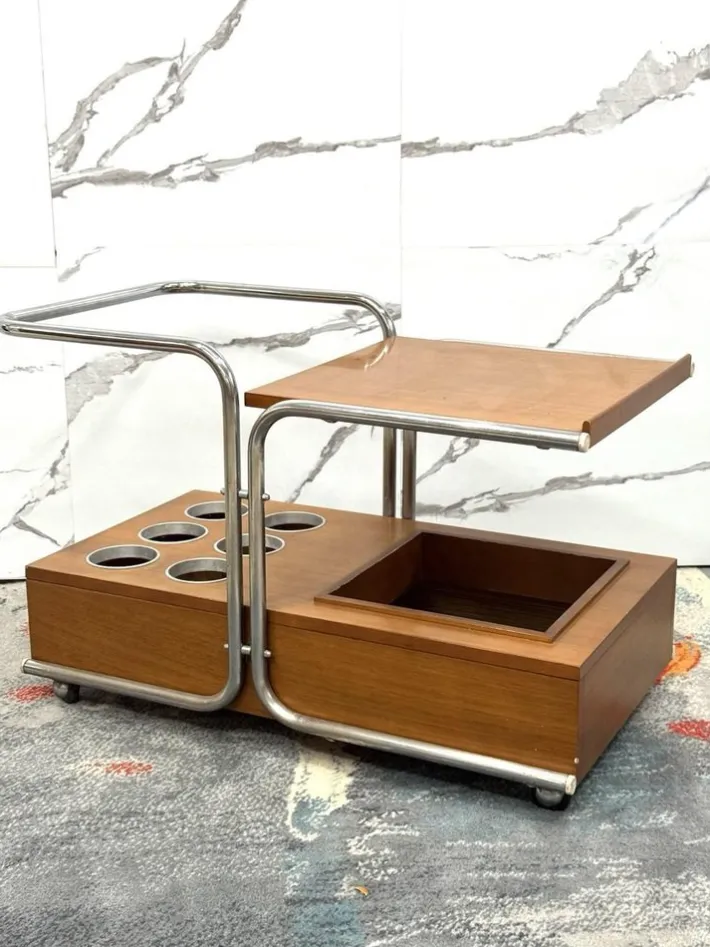 Pamono Bauhaus Serving Trolley by Marcel Breuer, 1970s Clearance