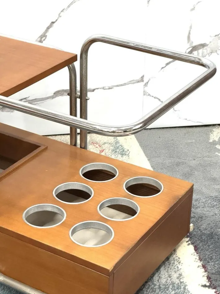 Pamono Bauhaus Serving Trolley by Marcel Breuer, 1970s Clearance