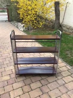 Pamono Bauhaus Style Metal Book Shelf, 1920s Clearance