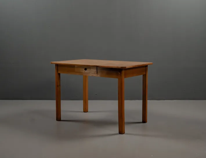 Pamono Bauhaus Table Made of Beech Wood with Linoleum, 1930s Clearance