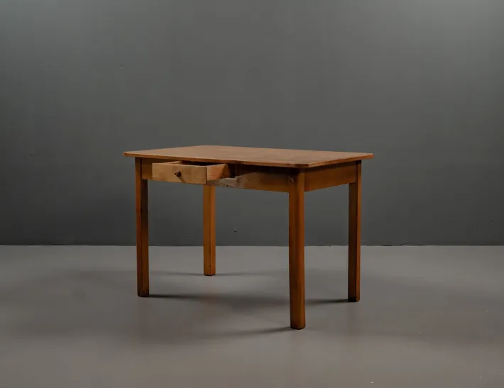 Pamono Bauhaus Table Made of Beech Wood with Linoleum, 1930s Clearance