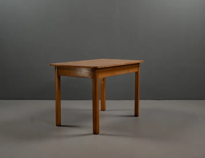 Pamono Bauhaus Table Made of Beech Wood with Linoleum, 1930s Clearance