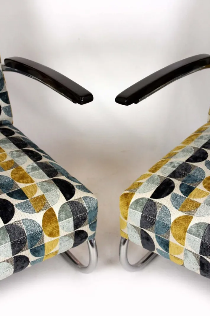 Pamono Bauhaus Tubular Armchairs attributed to Willem Hendrik Gispen for Mücke Melder, 1930s, Set of 2
