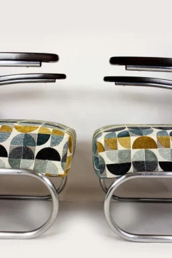Pamono Bauhaus Tubular Armchairs attributed to Willem Hendrik Gispen for Mücke Melder, 1930s, Set of 2