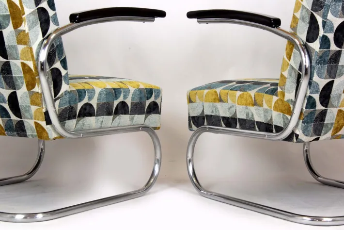 Pamono Bauhaus Tubular Armchairs attributed to Willem Hendrik Gispen for Mücke Melder, 1930s, Set of 2