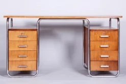 Pamono Bauhaus Writing Desk in Beech by Robert Slezak, 1930s Hot