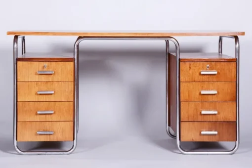 Pamono Bauhaus Writing Desk in Beech by Robert Slezak, 1930s Hot