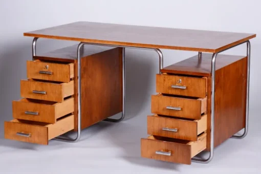 Pamono Bauhaus Writing Desk in Beech by Robert Slezak, 1930s Hot