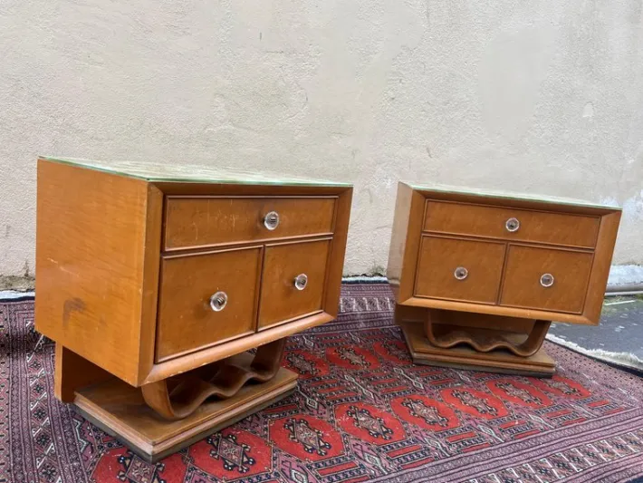 Pamono Bedside Tables in the style of Osvaldo Borsani, 1960s, Set of 2 New