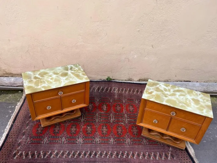 Pamono Bedside Tables in the style of Osvaldo Borsani, 1960s, Set of 2 New