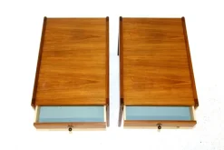 Pamono Bedside Tables in Walnut, Sweden, 1960s, Set of 2