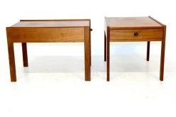 Pamono Bedside Tables in Walnut, Sweden, 1960s, Set of 2