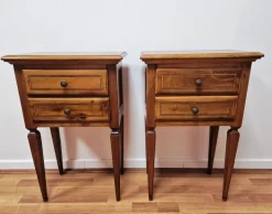 Pamono Bedside Tables in Walnut, 1950s, Set of 2 Hot