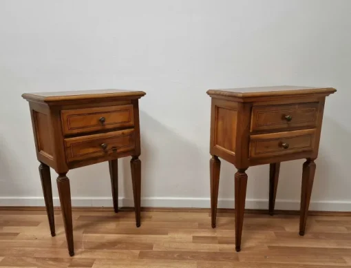 Pamono Bedside Tables in Walnut, 1950s, Set of 2 Hot
