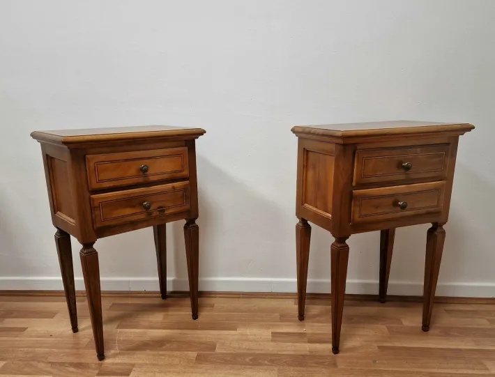 Pamono Bedside Tables in Walnut, 1950s, Set of 2 Hot