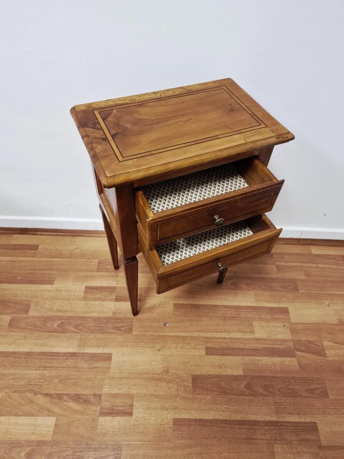 Pamono Bedside Tables in Walnut, 1950s, Set of 2 Hot
