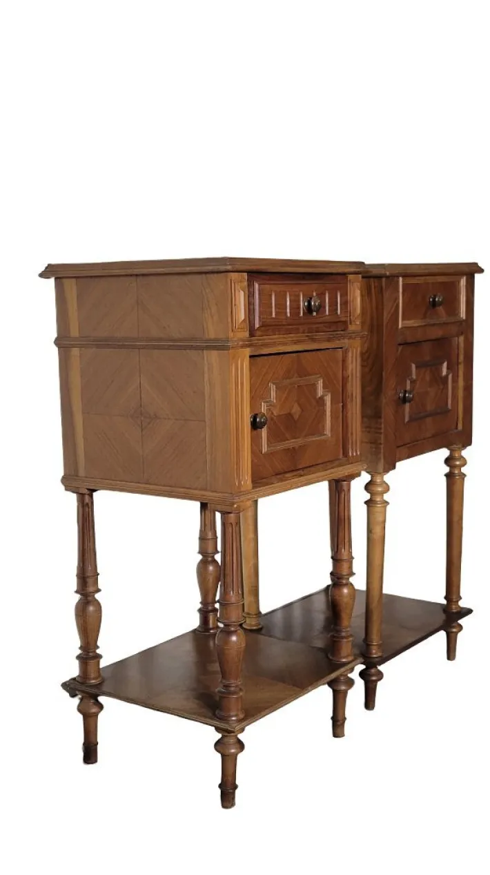 Pamono Bedside Tables in Walnut, Set of 2 Sale