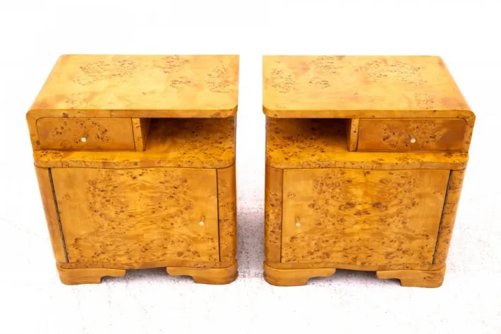 Pamono Bedside Tables, Poland, 1940s, Set of 2 Discount