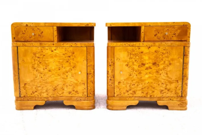 Pamono Bedside Tables, Poland, 1940s, Set of 2 Discount