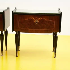 Pamono Bedside Tables with Glass Top, 1950s, Set of 2 Best