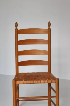 Pamono Beech Shaker Chair with Leather Seat by Kaare Klint, Denmark, 1960s Outlet