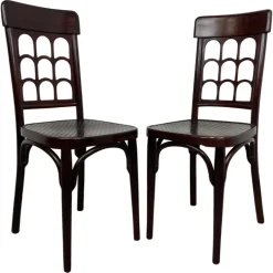 Pamono Beehive Dining Chairs attributed to Josef Hoffmann, 1890s, Set of 2