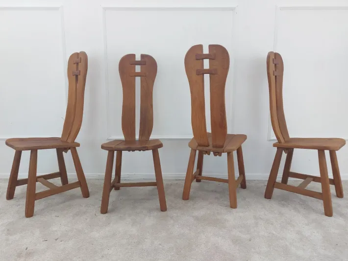 Pamono Belgian Brutalist Chairs by De Puydt, 1960s, Set of 4 Best