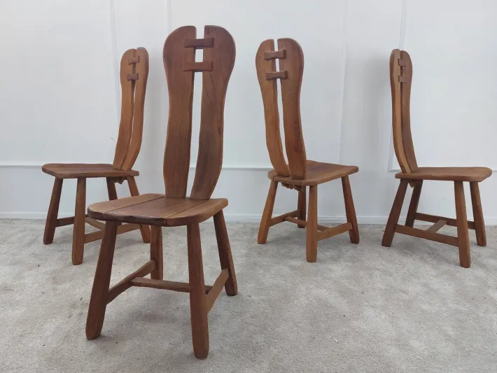 Pamono Belgian Brutalist Chairs by De Puydt, 1960s, Set of 4 Best
