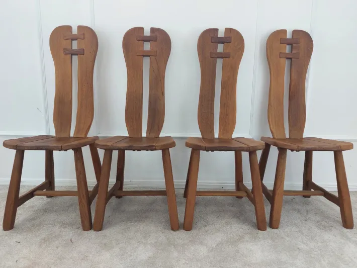 Pamono Belgian Brutalist Chairs by De Puydt, 1960s, Set of 4 Best