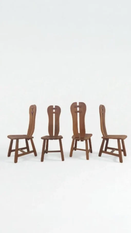 Pamono Belgian Brutalist Chairs by De Puydt, 1960s, Set of 4 Best
