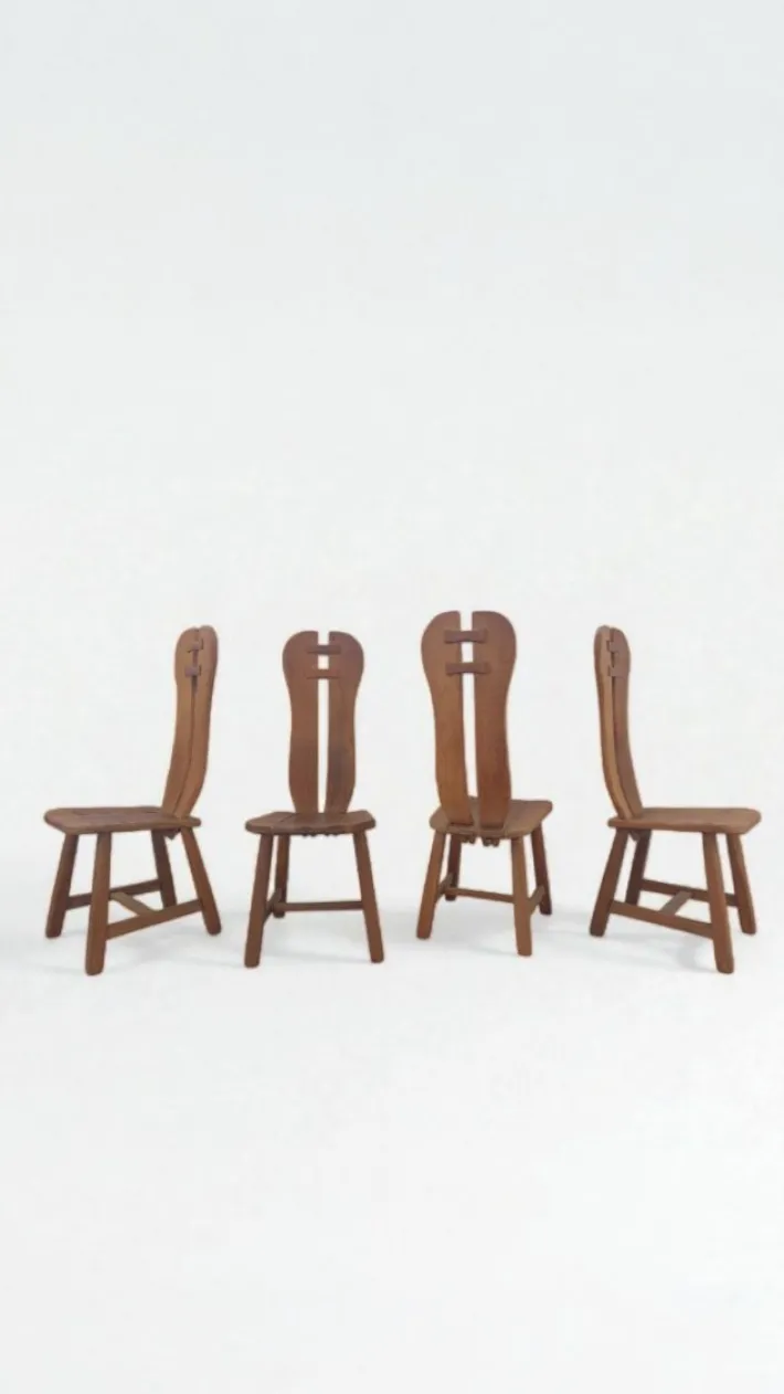 Pamono Belgian Brutalist Chairs by De Puydt, 1960s, Set of 4 Best