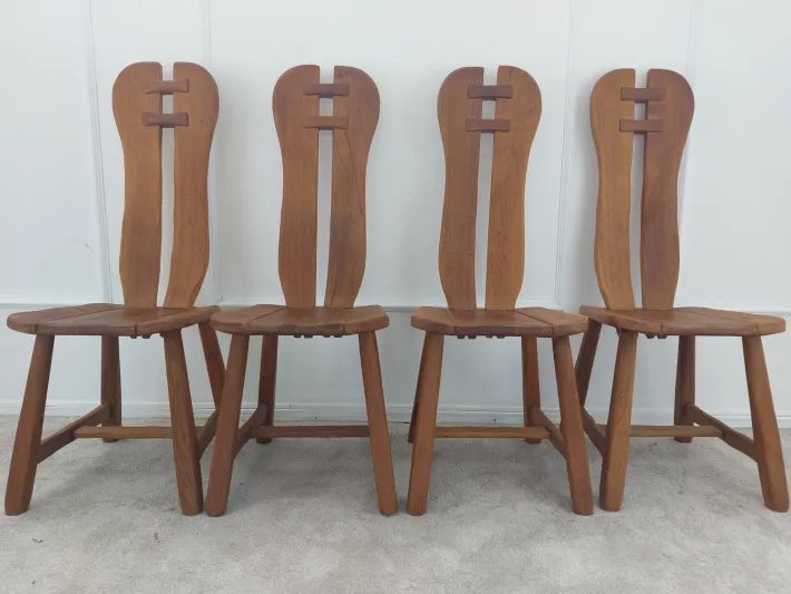 Pamono Belgian Brutalist Chairs by De Puydt, 1960s, Set of 4 Best