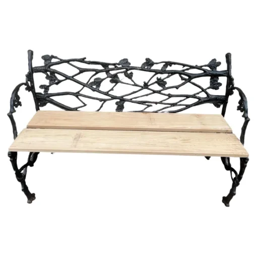 Pamono Bench in Cast Iron with Decor of Branches and Snakes, 1900