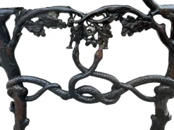 Pamono Bench in Cast Iron with Decor of Branches and Snakes, 1900