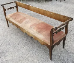 Pamono Bench in Walnut Veneer, Italy, 1830s Best