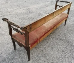 Pamono Bench in Walnut Veneer, Italy, 1830s Best