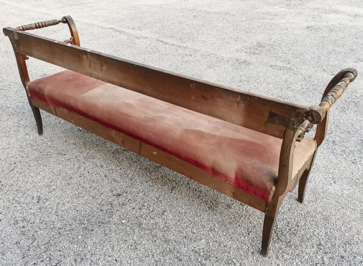 Pamono Bench in Walnut Veneer, Italy, 1830s Best