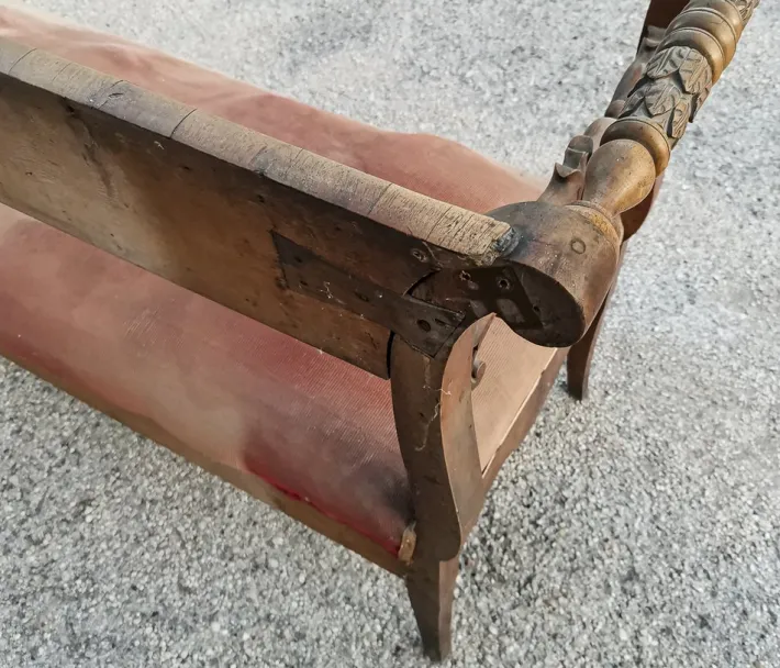 Pamono Bench in Walnut Veneer, Italy, 1830s Best