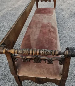 Pamono Bench in Walnut Veneer, Italy, 1830s Best