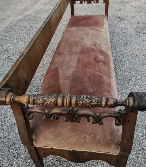 Pamono Bench in Walnut Veneer, Italy, 1830s Best